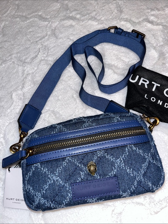 Kurt Geiger Handbags - Kurt Geiger NWT! XS Quilted Denim Crossbody Bag